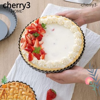 Cherry3 กระทะทาร์ต เหล็กคาร์บอน 10 นิ้ว ไม่เหนียวติด ใช้ซ้ําได้ สีดํา สําหรับห้องครัว