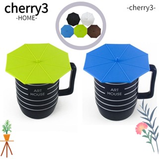 Cherry3 ใหม่ ฝาครอบแก้วน้ํา ซิลิโคน ทรงร่ม กันฝุ่น หลากสี 10 ชิ้น