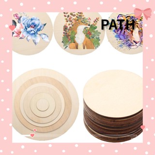 PATH ใหม่ ป้ายแท็กไม้เปล่า ทรงกลม สําหรับแขวนตกแต่งสมุดภาพ เขียน งานแต่งงาน DIY 3 5 10 ชิ้น