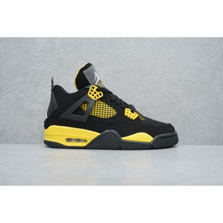 Air JORDAN 4 AJ4 Thunder Gong รองเท้าบาสเก็ตบอล สีดํา และสีเหลือง DH6927 017 DH6927-017 k