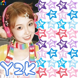 Y2k กิ๊บติดผมโลหะ รูปดาวห้าแฉก สีแคนดี้ เครื่องประดับ สําหรับผู้หญิง เด็กผู้หญิง