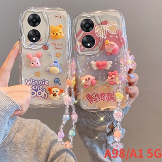 เคสโทรศัพท์มือถือ ลายการ์ตูนหยัก พร้อมสร้อยข้อมือ สําหรับ Oppo A98 A1 5G Realme 5 5s 5i 6i C3 C30 C30S Narzo 10