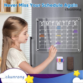 Chunrong กระดานลบคําผิด ปฏิทินใส เขียนลื่น ตารางเดือน สําหรับใช้ในครัวเรือน ตู้เย็น