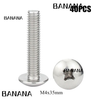 Banana1 40 ชิ้น|สกรูสเตนเลส 304 สกรูหัวทรัส ฟิลลิปส์ คุณภาพสูง สีเงิน M4X35 มม. สําหรับลิ้นชัก