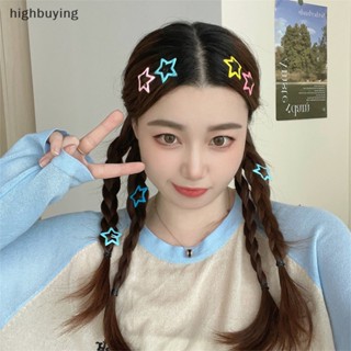 [highbuying] กิ๊บติดผม รูปดาวห้าแฉก Y2k 90s สีแคนดี้ สําหรับผู้หญิง 10 ชิ้น พร้อมส่ง