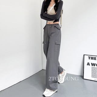 2TOYOUNG Moon กางเกงขายาว คาร์โก้ กางเกง เชือกอเมริกันคลาสิค Cargo pants 2023 NEW สวย fashion ทันสมัย สวยงาม A93L4TM 36Z230909