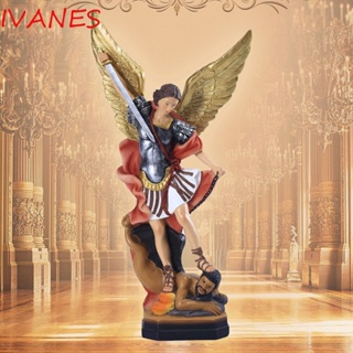 Ivanes ประติมากรรมเรซิ่น รูปปั้นเทพเจ้าปีศาจแองเจิล ดาบประณีต Angel Saint Milka Angel สไตล์คลาสสิก สําหรับตั้งโต๊ะ