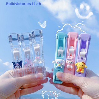 Buildvictories11 คลิปใส ลายการ์ตูนอนิเมะ Sanrio Kuromi Cinnamoroll น่ารัก สําหรับเด็กผู้หญิง เหมาะกับการเรียน ออฟฟิศ TH