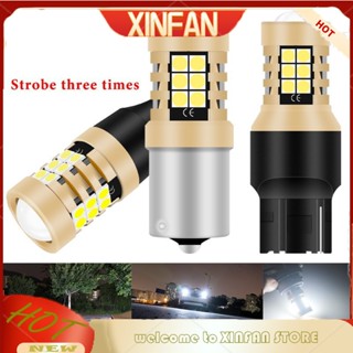 Xinfan หลอดไฟถอยหลัง LED T15 T20 1156 W16W P21W W21W 3 ครั้ง T16 921 912 สําหรับรถยนต์ 2 ชิ้น