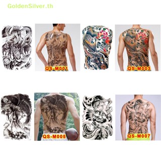 Goldensilver รอยสักชั่วคราว ขนาดใหญ่ กันน้ํา สีเงิน