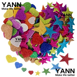 Yann1 สติกเกอร์ รูปดาว หัวใจ คละขนาด สําหรับตกแต่งงานแต่งงาน