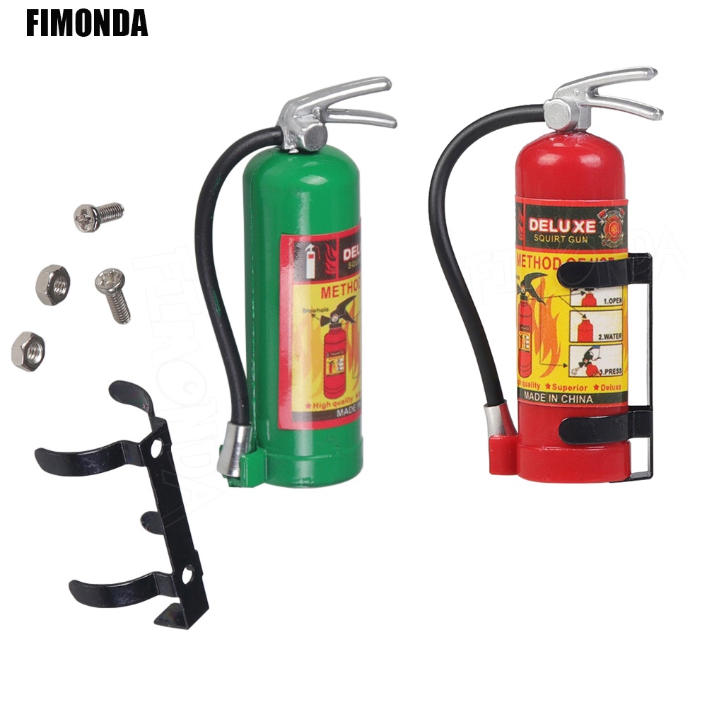 1/10 Scale อุปกรณ์เสริม Mini Fire Extinguisher สําหรับ RC รถ Axial SCX10 Traxxas TRX4 Tamiya CC01 RC4WD D90 TF2 จําลอง