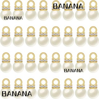 Banana1 ชาร์มไข่มุก พลาสติก สีทอง ขนาดเล็ก สีขาว สําหรับทําเครื่องประดับ 100 ชิ้น