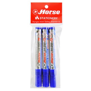 HORSE ปากกาไวท์บอร์ด รุ่น H-22 สีน้ำเงิน แพ็ค 3 ด้าม