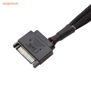 [largelook] สายเคเบิลแยกพัดลมระบายความร้อน 27 ซม. 12V SATA เป็นพอร์ตเชื่อมต่อ 3/4Pin สีดํา สําหรับคอมพิวเตอร์ PC Molex IDE