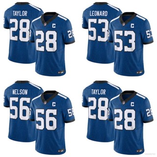 เสื้อกีฬาแขนสั้น ลายทีมชาติฟุตบอล NFL Indianapolis Colts Game Jersey Taylor Leonard Nelson 2023-2024 พลัสไซซ์