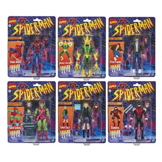 Quick Marvel Legends Spider-Man mysterious guest Green Magic lattice Winkin and animation retro Hasbro genuine