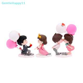 Gentlehappy ตุ๊กตาฟิกเกอร์ รูปลูกโป่ง การ์ตูนคู่รักน่ารัก สําหรับตกแต่งรถยนต์