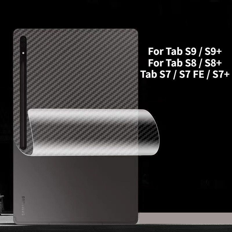 ฟิล์มคาร์บอนไฟเบอร์ 3D ด้านหลัง สําหรับ Samsung Tab S9 Plus S9+ S9 2023 11 12.4 นิ้ว Samsung Tab S9 Ultra S8 Plus S7 FE 12.4