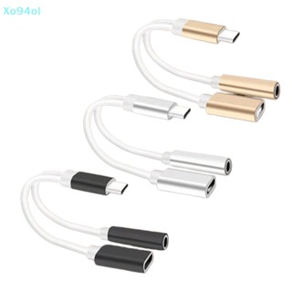 Xo94ol อะแดปเตอร์สายชาร์จเสียง Aux 2in1 USB Type C เป็นแจ็คแยกหูฟัง 3.5 มม. สําหรับ Xiaomi Huawei TH