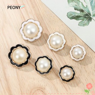 Peonypavilion กระดุมพลาสติก ประดับไข่มุก สําหรับเย็บผ้า 10 ชิ้น