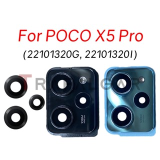 ฝาครอบเลนส์กล้องด้านหลัง พร้อมกรอบ แบบเปลี่ยน สําหรับ Xiaomi Poco X5 Pro 5G 22101320G 22101320ผม 22101320C