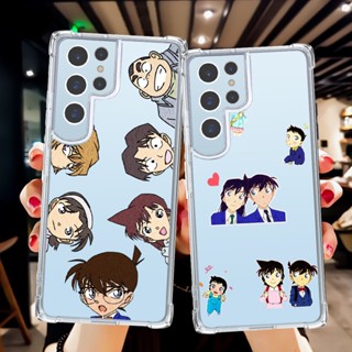 เคสโทรศัพท์มือถือ ซิลิโคนนิ่ม ใส กันกระแทก ลายการ์ตูนโคนัน สําหรับ Samsung S23 Ultra S22 Plus S21 FE A54 5G A53 A34 A33 S20 A13 4G