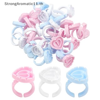 Strongaromatic แหวนถ้วยใส่กาวต่อขนตา รูปกราฟฟิก แบบใช้แล้วทิ้ง 100 ชิ้น