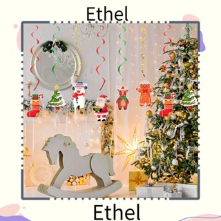 Ethel1 แบนเนอร์ฟอยล์แขวนตกแต่งเพดาน เทศกาลคริสต์มาส