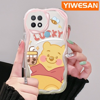 เคสโทรศัพท์มือถือแบบนิ่ม ใส กันกระแทก ลายการ์ตูนหมีน้ําผึ้ง สีมาการอง สําหรับ OPPO A15 A15s A35 4G