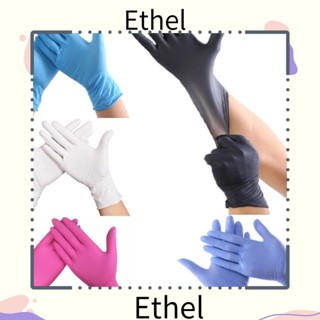 Ethel1 ถุงมือยางไนไตร แบบหนา เกรดอาหาร ใช้แล้วทิ้ง สําหรับล้างจาน 100 ชิ้น