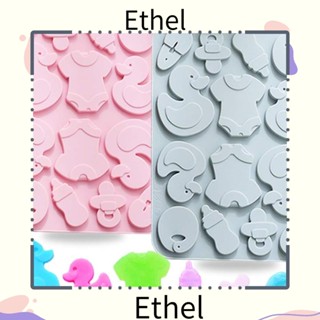 Ethel1 แม่พิมพ์ซิลิโคน รูปเป็ดน้อย 23.4*16.6*0.8 ซม. สีฟ้า และสีชมพู สําหรับทําขนมหวาน วันเกิด 2 ชิ้น