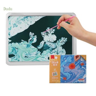 Dudu ชุดภาพวาดสีน้ํา ลายหินอ่อน 6 มล. พร้อมกระดาษวาดภาพ งานฝีมือ สร้างสรรค์ สําหรับเด็กผู้หญิง และเด็กผู้ชาย