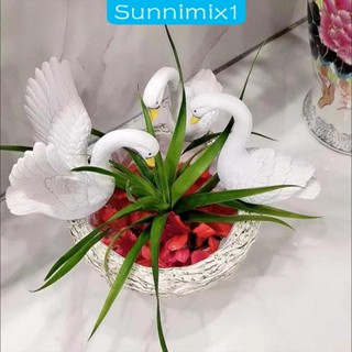 [Sunnimix1] กระถางต้นไม้เรซิ่น รูปหงส์ สีขาว สไตล์โมเดิร์น สําหรับปลูกต้นไม้ ในร่ม กลางแจ้ง