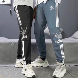 Adidas ของแท้ 100% กางเกงวอร์ม ปักลายโลโก้ ขนาดใหญ่ สไตล์คลาสสิก สําหรับผู้ชาย