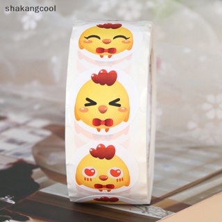 Shakangcool สติกเกอร์ ลายไก่ Thank You สําหรับติดบรรจุภัณฑ์ เครื่องเขียน 500 ชิ้น ต่อม้วน SGL