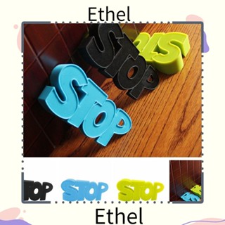 Ethel1 กันชนประตู ซิลิโคน กันลื่น ทนต่อการสึกหรอ ลายตัวอักษร STOP สําหรับห้องนั่งเล่น