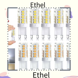 Ethel1 หลอดไฟ LED G9 ประหยัดพลังงาน สีขาวอบอุ่น SMD2835 33LED 10 ชิ้น