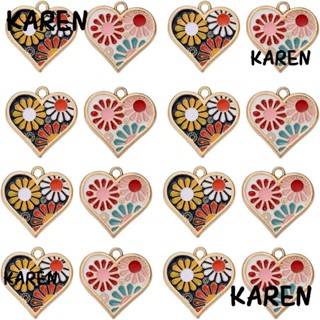 Karen จี้โลหะอัลลอย รูปหัวใจ ดอกไม้ 20 ชิ้น และจี้สร้อยข้อมือ 2 สี 20 ชิ้น