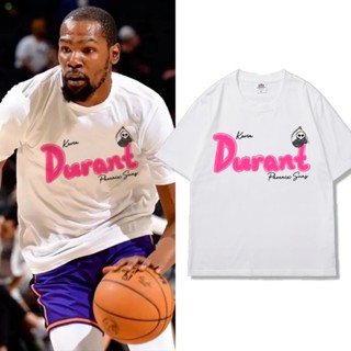 แฟชั่น Kevin Durant ผ้าฝ้ายแขนสั้นผู้ชายฤดูร้อนหมายเลข35 พิมพ์เสื้อยืดกีฬาบาสเก็ตบอลอเมริกันขนาดใหญ่ด้านบนลำลอง เสื้อผ้า