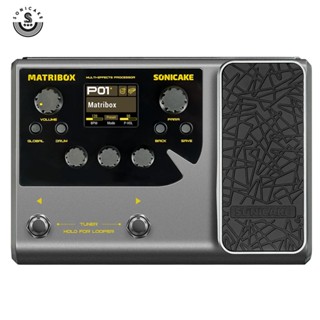 Sonicake Matribox 140 โปรเซสเซอร์เอฟเฟคกีตาร์ เบส อะคูสติกในตัว พร้อมแป้นเหยียบ สําหรับสร้างแบบจําลองแอมป์ QME-50