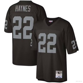 Qy 1985 เสื้อยืดลําลอง แขนสั้น พิมพ์ลาย NFL Las Vegas Raiders Legacy Jersey Mike Haynes พลัสไซซ์