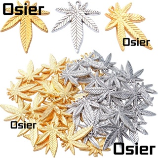 Osier1 จี้รูปใบเมเปิ้ล โลหะผสมสังกะสี สีเงิน สีทอง สําหรับทําเครื่องประดับ ต่างหู สร้อยข้อมือ