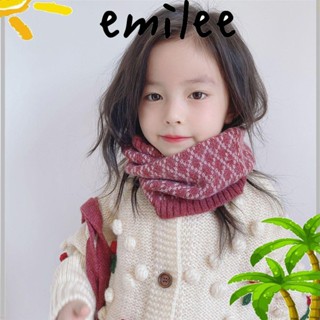 Emilee ผ้าพันคอ ผ้าขนสัตว์ สองสี อบอุ่น สําหรับเด็กผู้ชาย และเด็กผู้หญิง