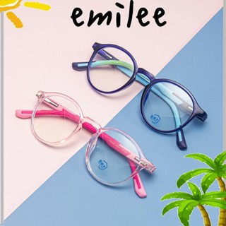 Emilee แว่นตา ป้องกันแสงสีฟ้า ป้องกันดวงตา น้ําหนักเบา แบบพกพา TR90 สีฟ้า สําหรับเด็กผู้ชาย ผู้หญิง