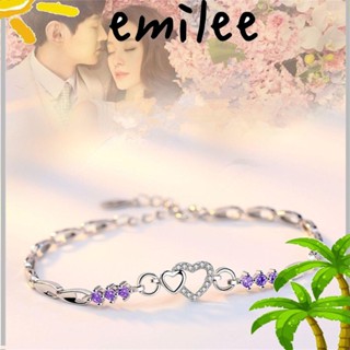 Emilee สร้อยข้อมือเงินแท้ 925 สไตล์เกาหลี สร้างสรรค์ สําหรับผู้หญิง