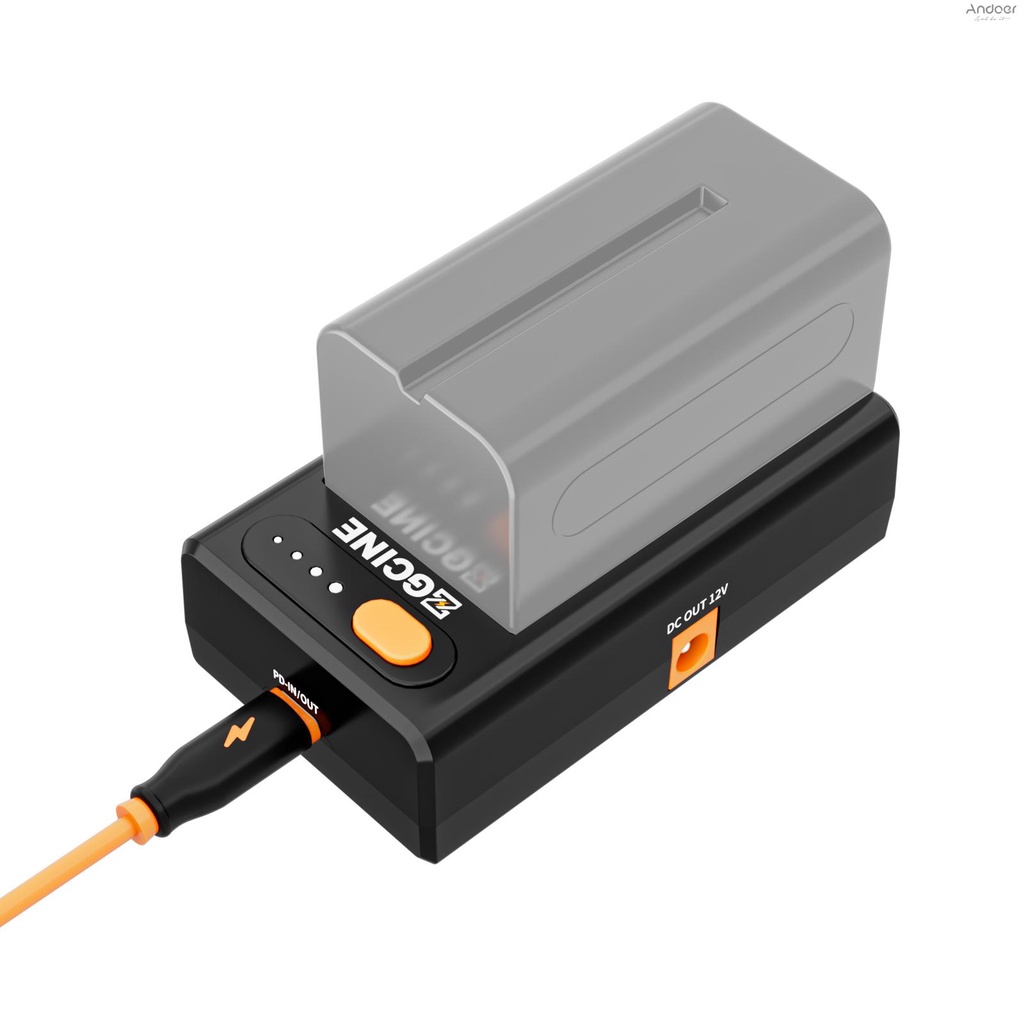 Zgcine NPF-02 NP-F Series อะแดปเตอร์ชาร์จแบตเตอรี่ พร้อมพอร์ตชาร์จ Type-C Bi-directional PD DC12V DC