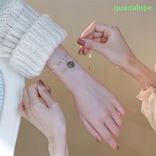 Guadalupe สร้อยข้อมือ จี้หยก สไตล์จีนย้อนยุค น่ารัก สําหรับผู้หญิง