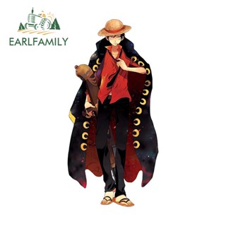 Earlfamily สติกเกอร์ ลายลูฟี่ One Piece ขนาด 13 ซม. X 10.2 ซม. สําหรับติดตกแต่งหน้าต่างรถยนต์ แล็ปท็อป