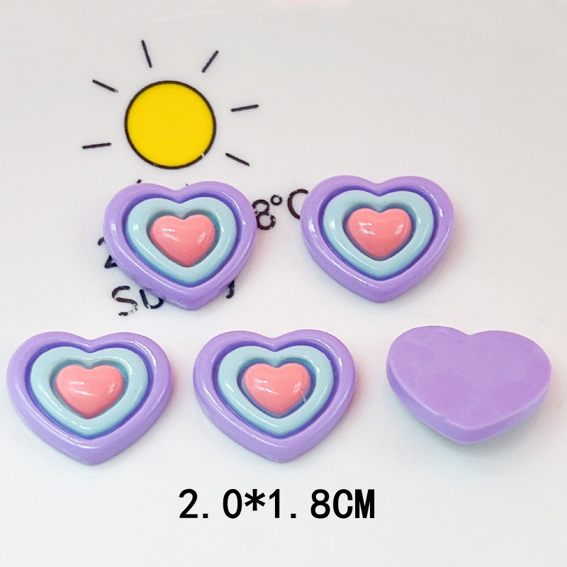 [2 #] Jibbitz Crocs แซนวิชสามชั้น แวววาว หัวใจ สีมาการอง กิ๊บติดผม คลิป เชือกรัดผม ครีม ยาง เคสโทรศัพท์ อุปกรณ์เรซิน รองเท้า หัวเข็มขัด อุปกรณ์เสริม QP - รูปที่ 5